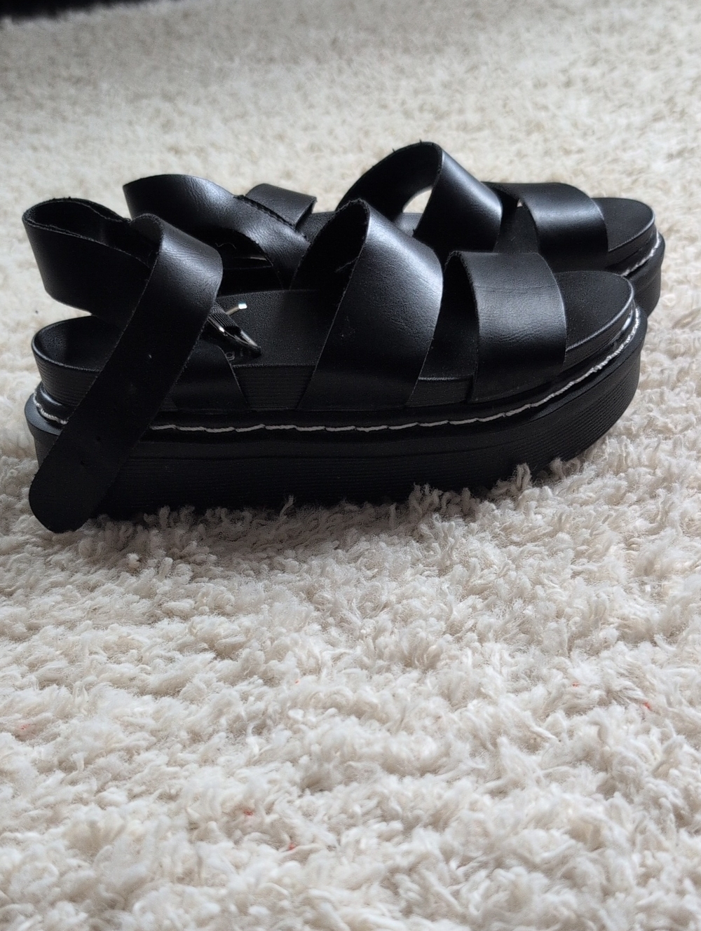 Madden Girl Black Platform Strappy Sandal - Women's